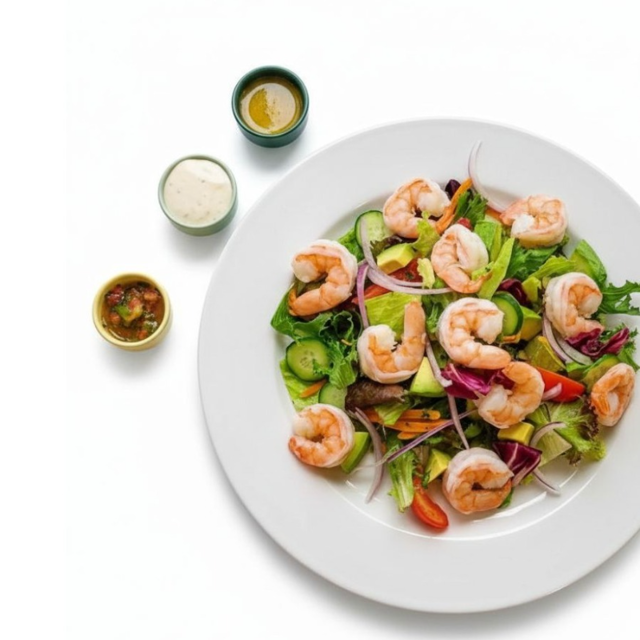 Ensalada Fresca con Camarones.