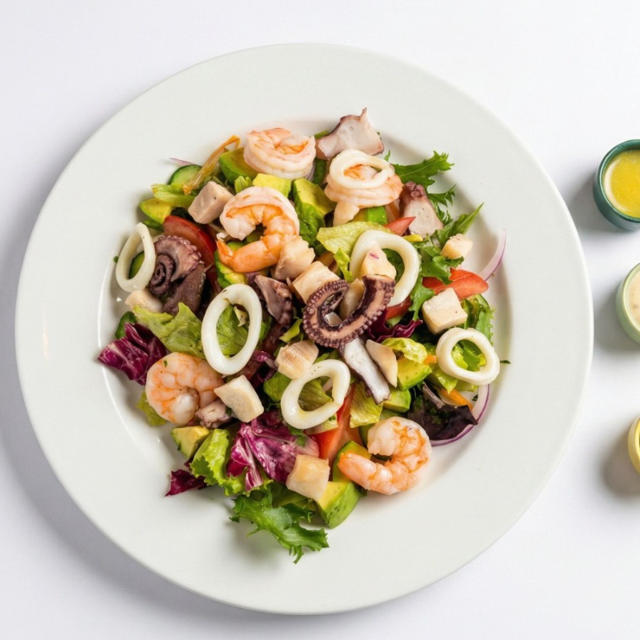 Ensalada Fresca de Mariscos.