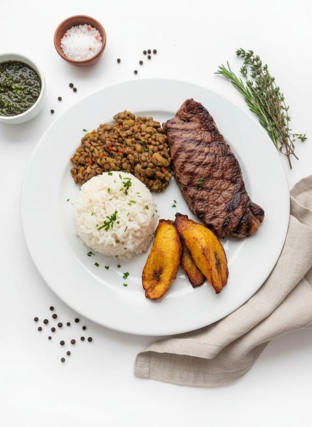 Steak con Menestra